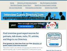 Tablet Screenshot of interviewguestsdirectory.com